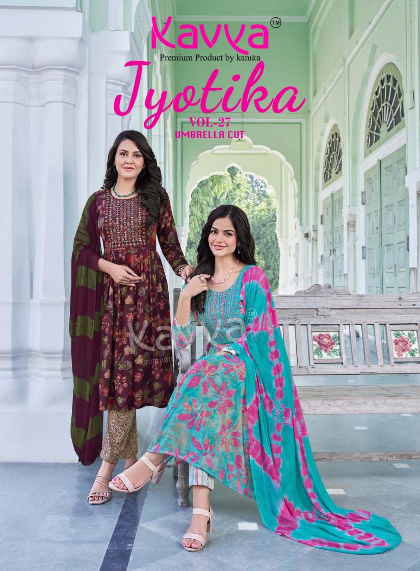 kavya jyotika vol 27 capsule umbrella cut readymade suit for womens 