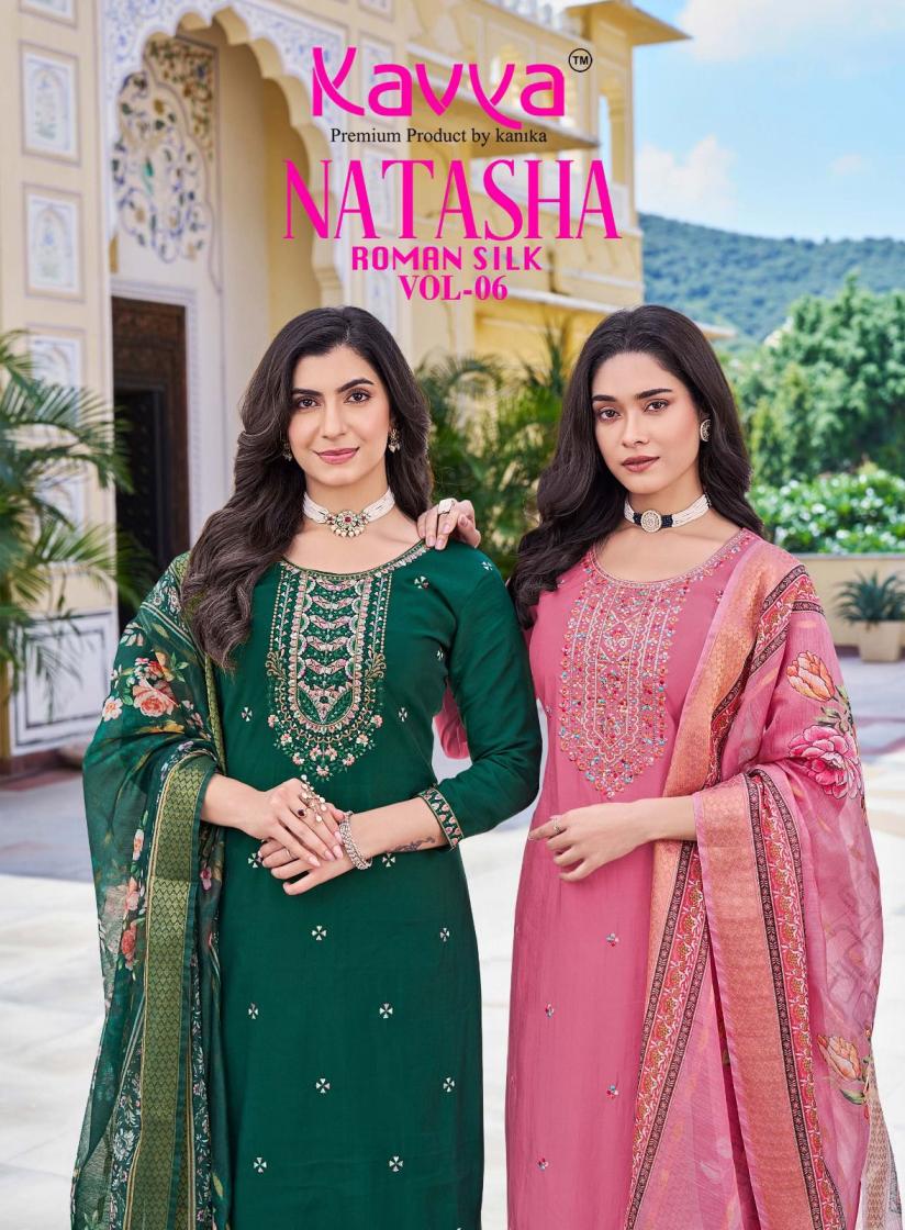 kavya natasha vol 6 roman silk readymade classic suit for womens