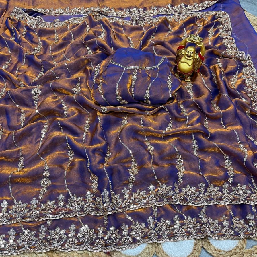 kc-943 silk delicate handwork sarees