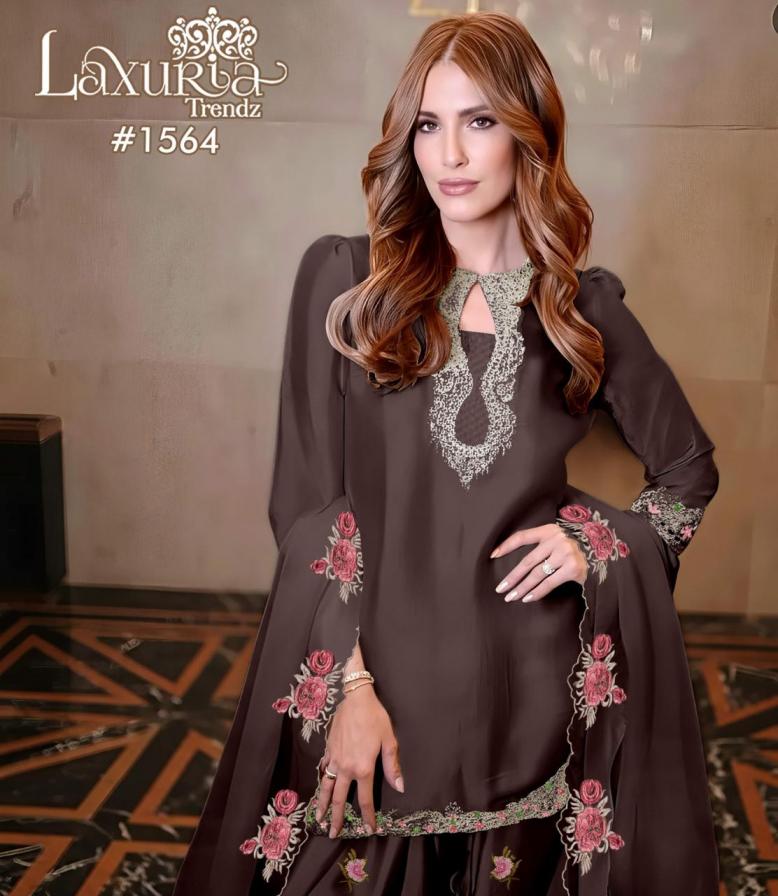 laxuria trendz 1564 satin farshi style readymade pakistani suits 