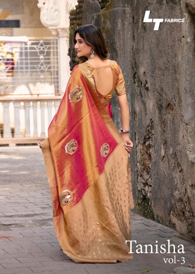 lt fashion tanisha vol 3 party wear weaving satin saree at best rates 