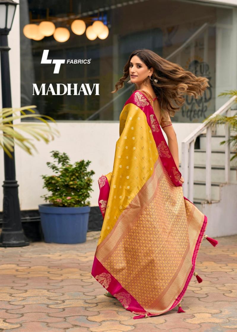 madhavi lt fashion weaving satin luxurious sarees for women
