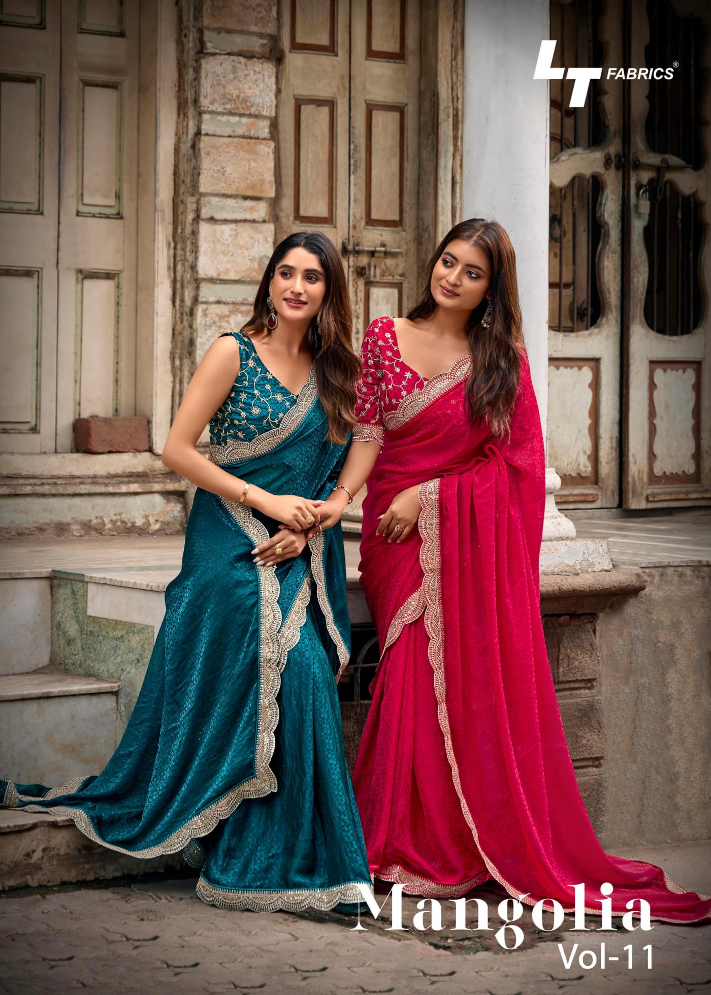 magnolia vol 11 by lt fashion attractive look malai silk sarees exports 