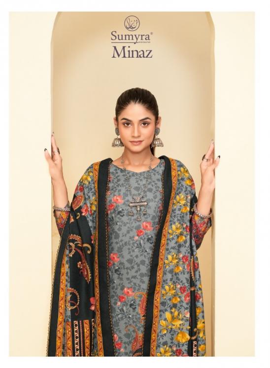 minaz by sumyra radhika fashion pashmina gorgeous look dress materials 