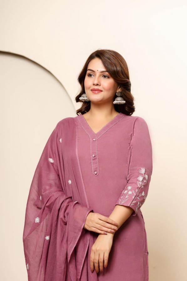 modern cotton attractive look full stitch combo dress