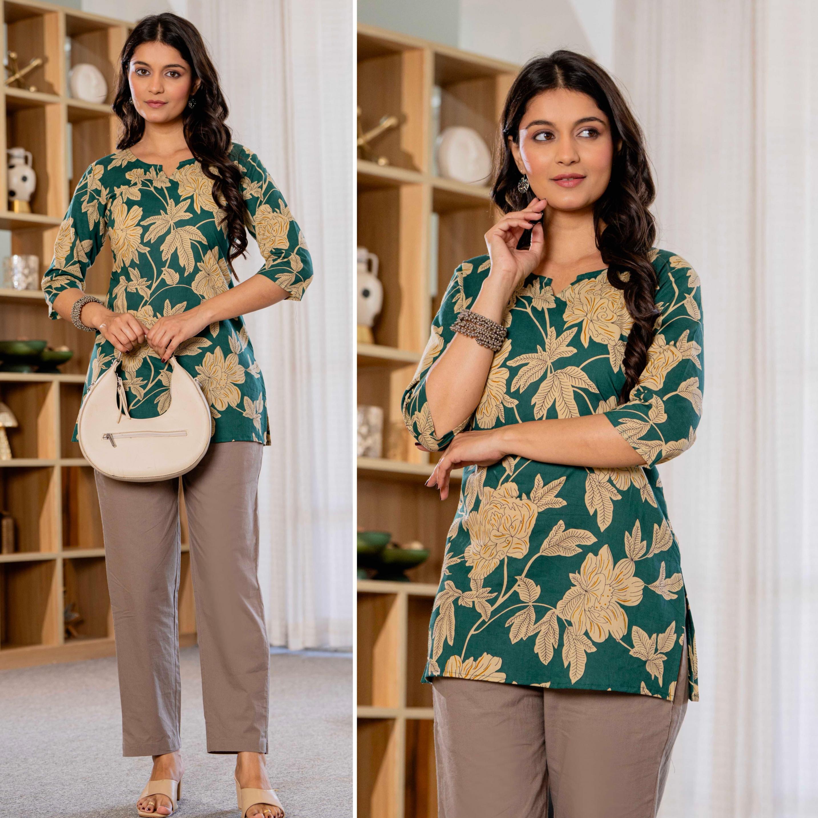 modern pattern cotton readymade unique combo short top