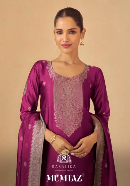 mumtaz by rasalika attractive viscose silk jacquard readymade ladies suits 