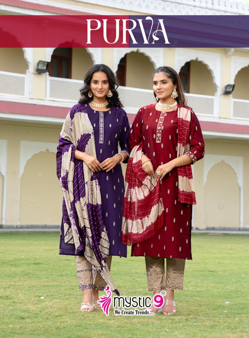 mystic9 purva vol 1 readymade gorgeous look banglore silk suits 