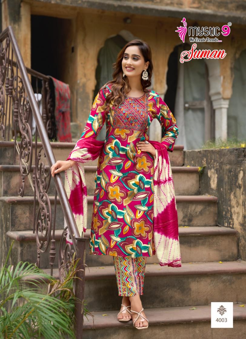 mystic9 suman vol 4 readymade rayon unique suit for womens 