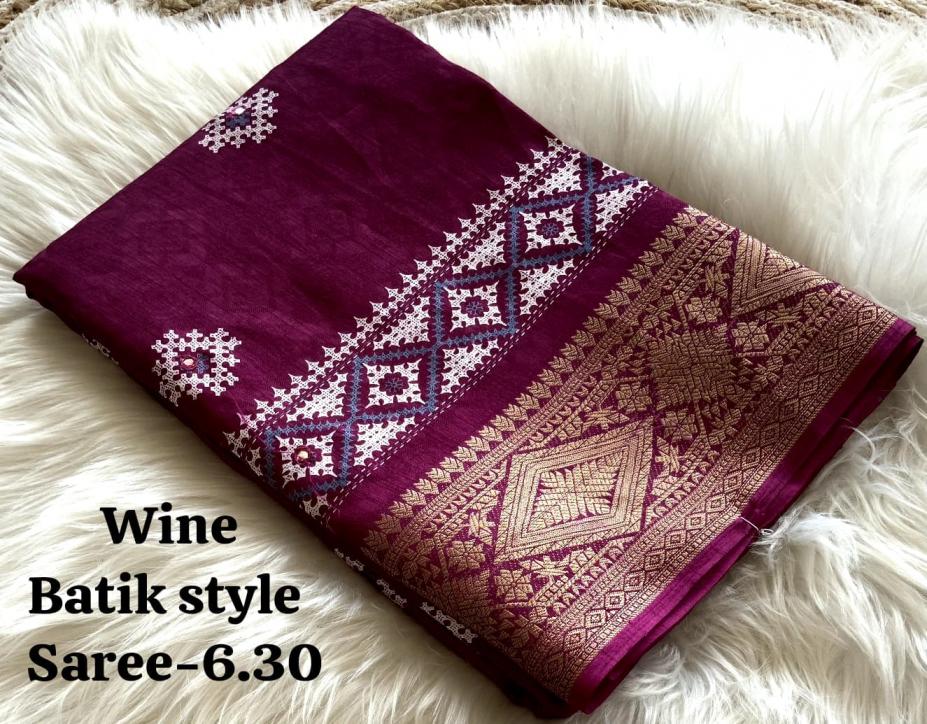 nandini unique cotton crape batik print saree for womens 