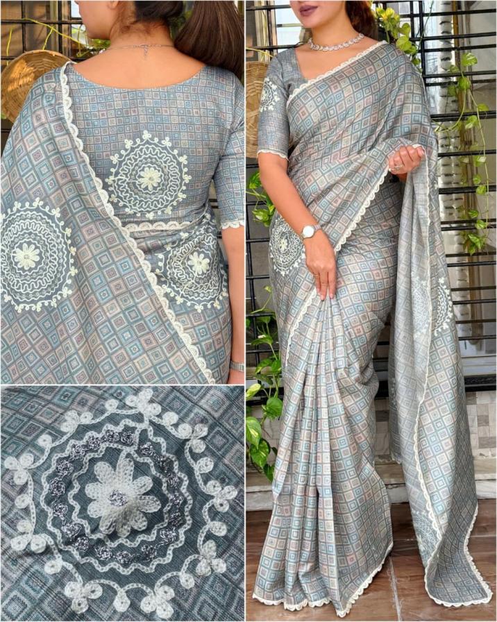 nargis tusser cotton hit design saree for womens 