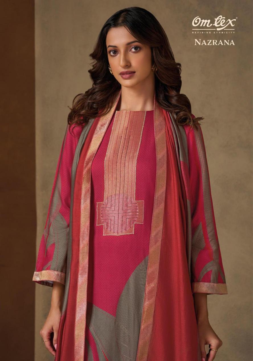 nazrana by omtex trendy pashmina jacquard readymade suits 