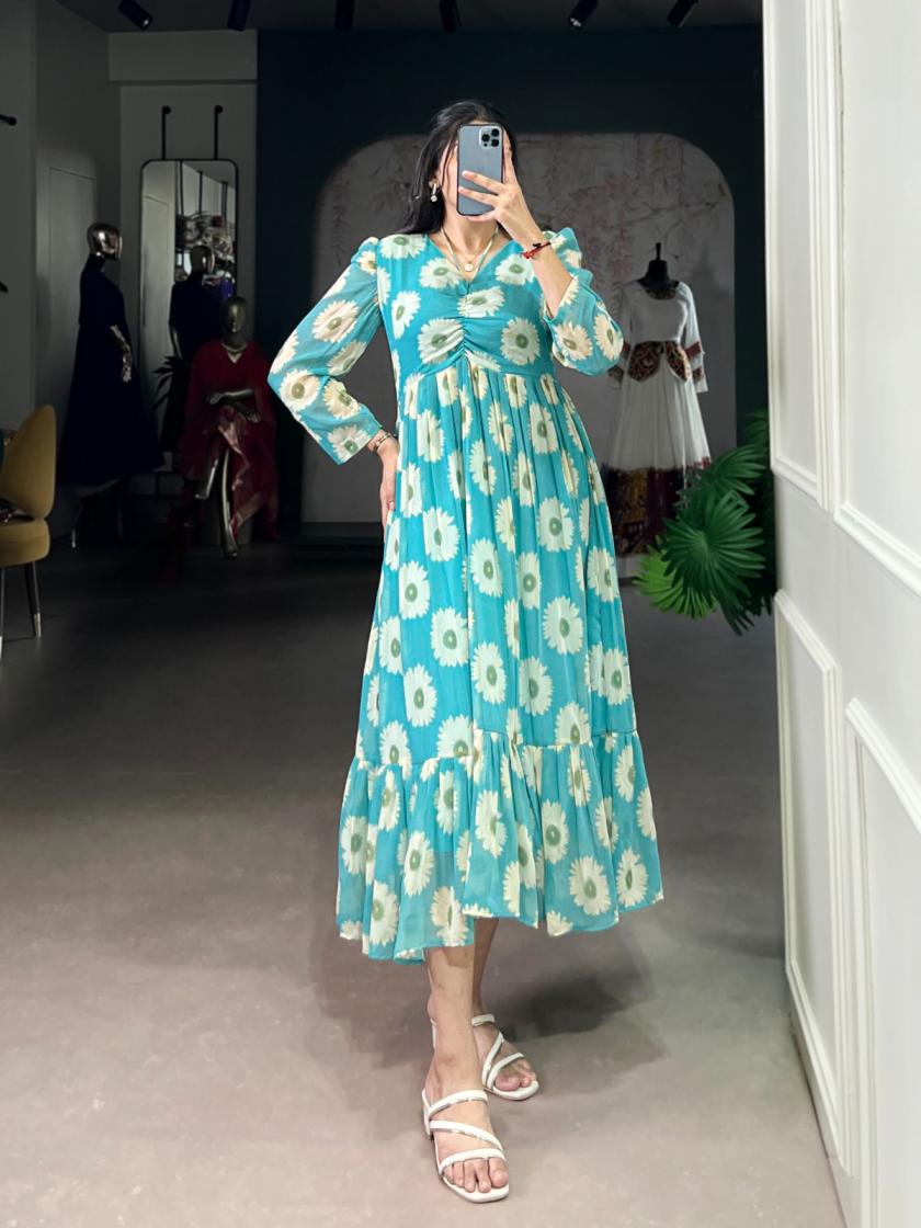 nnk4501 weightless marbal readymade gorgeous look frock for girls  