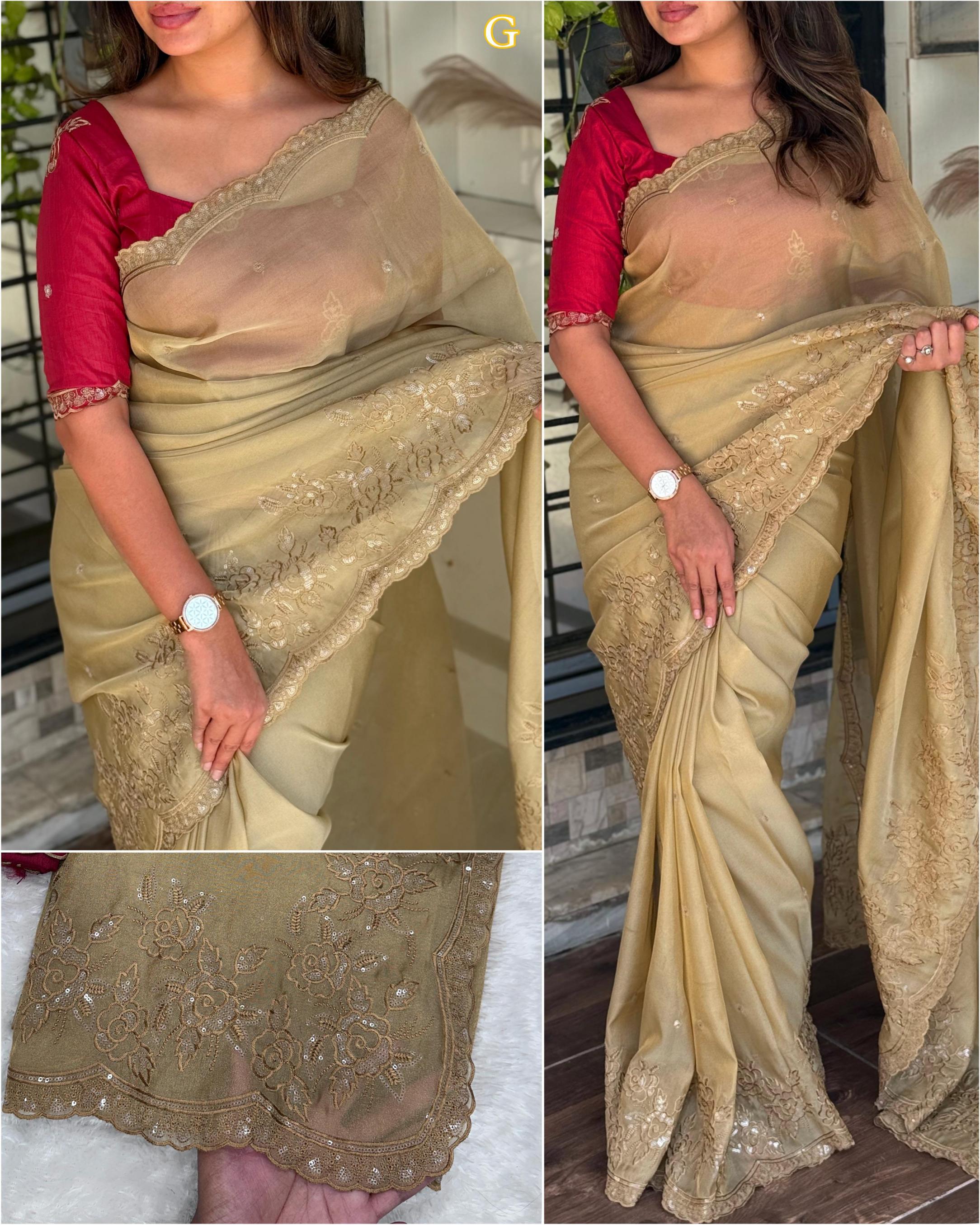 noor stylish taspa organza saree best wholesale price in surat