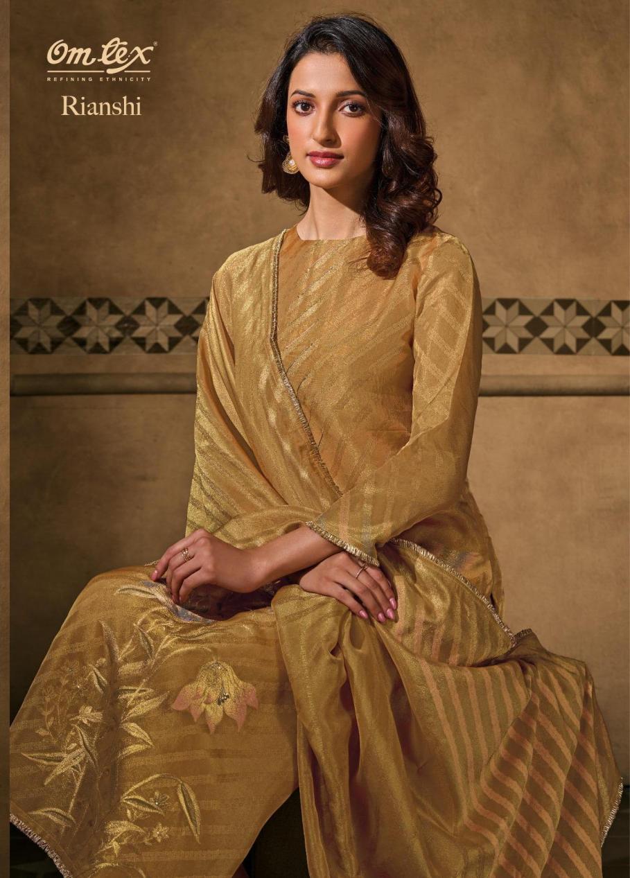 omtex rianshi elice silk tissue jacquard stylish 3pcs dress