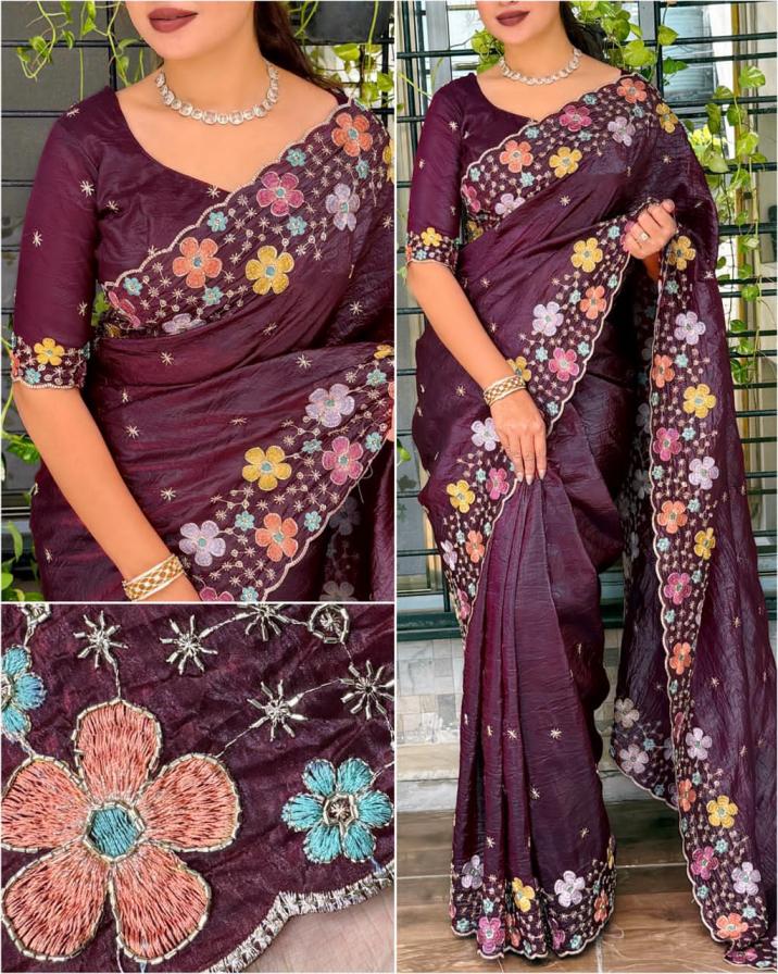 pari sufi silk crush fancy best wholesale rate sarees