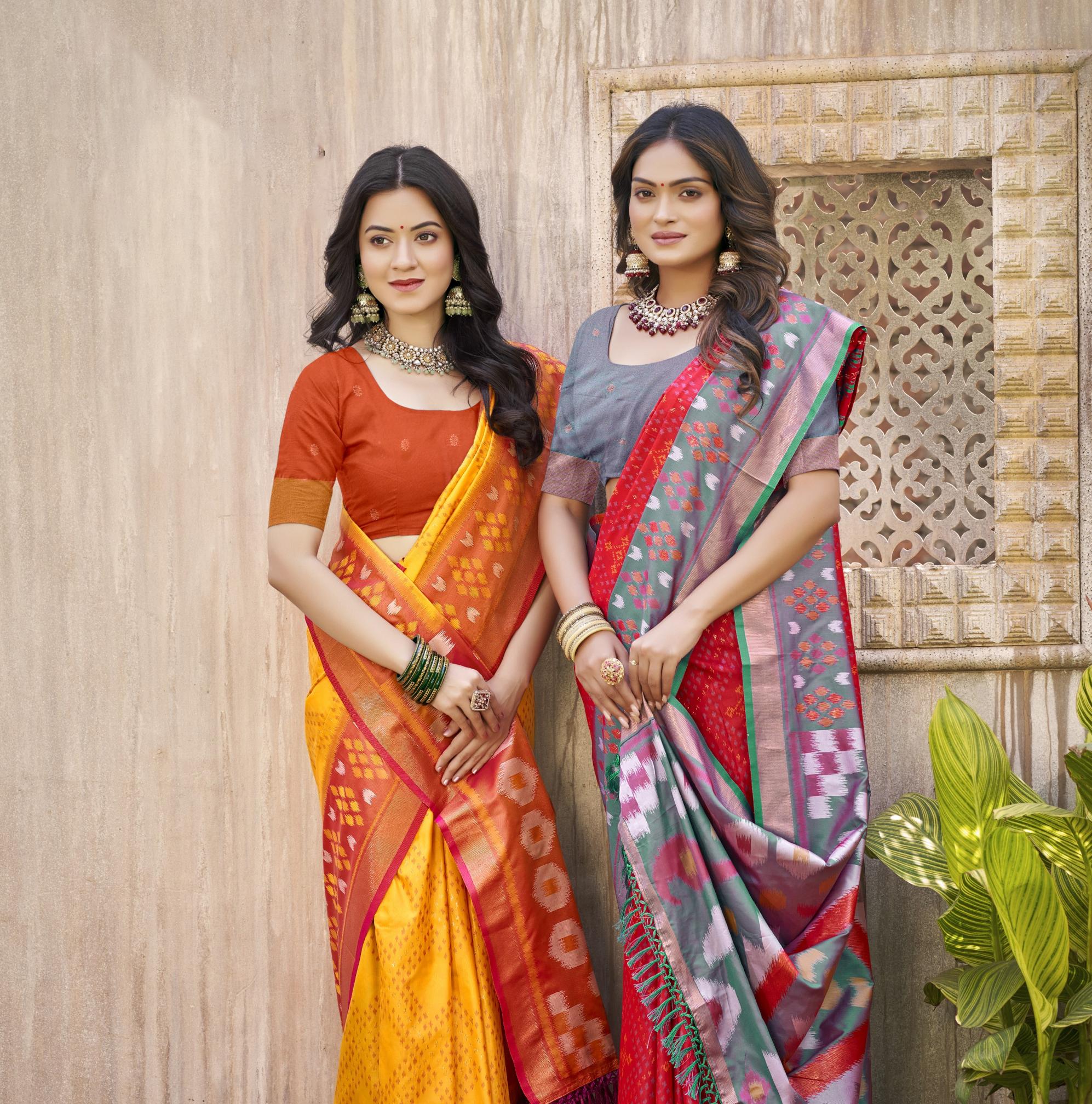 POORVIKA SILK VOL 3 by Astita fancy designer Pochampalli Silk fabric saree wholesale with Fancy latkan 