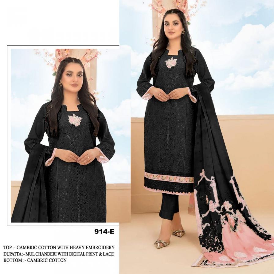 PR 9STAR FASHION ALVIRA VOL-3 HEAVY COTTON WITH EMBRODEIRY SEQUENCE WORK AND HAND WORK FANCY DESIGNER SUITS