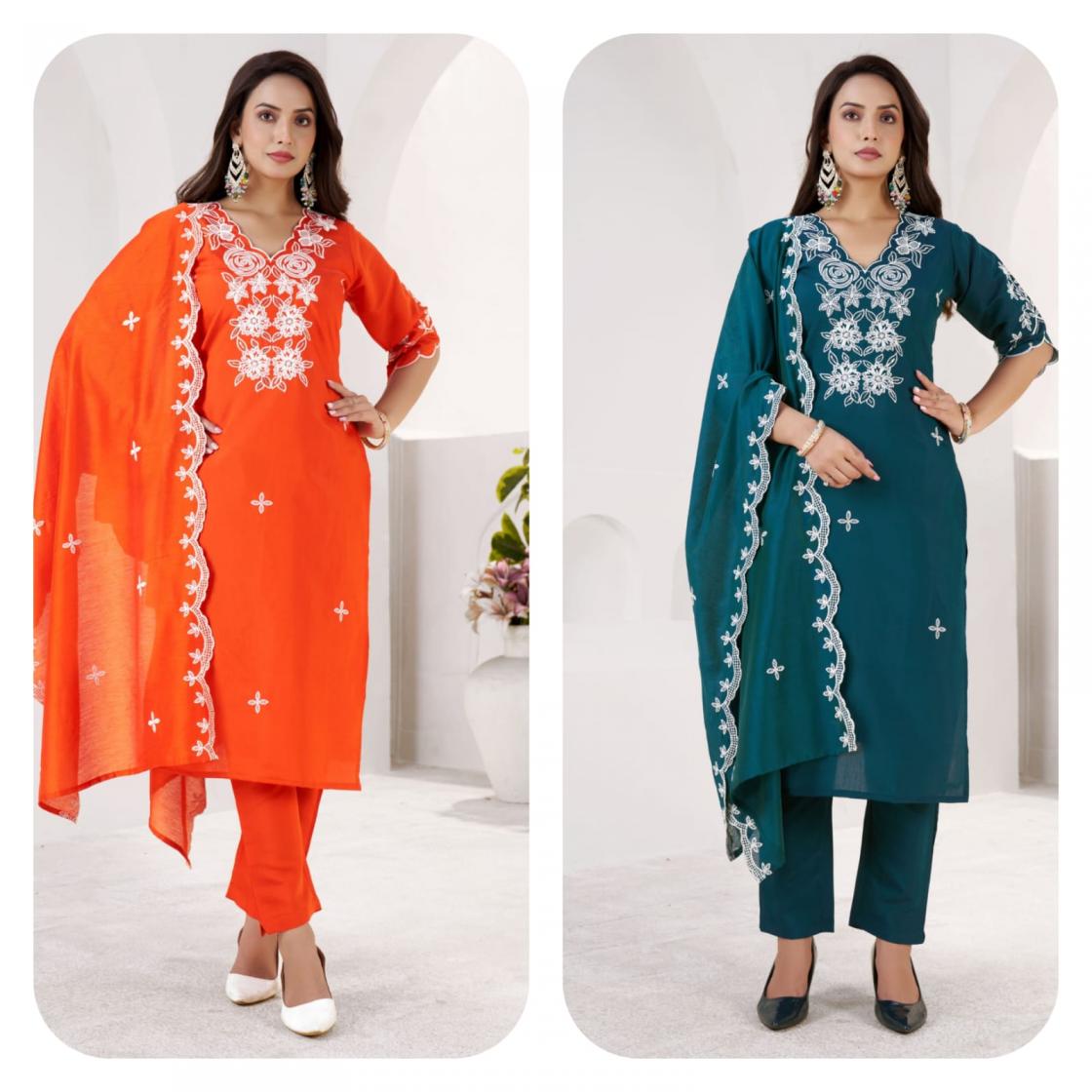 PR 9STAR FASHION NAMO HIT VOL-1 ROMAN SILK WITH EMBRODERY WORK FANCY DESIGNER READYMADE 