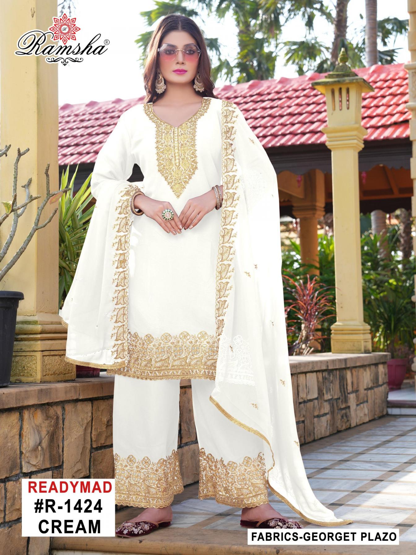 r 1424 nx by ramsha readymade georgette designer pakistani plazzo suits 