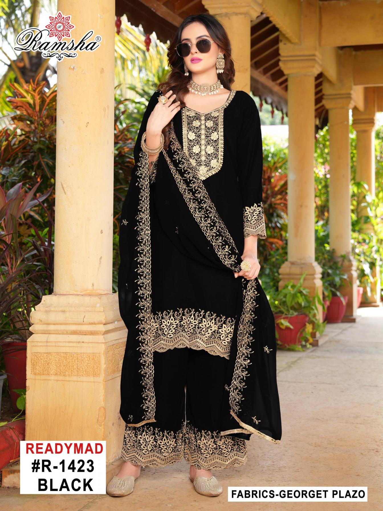 ramsha r 1423 nx georgette hit design fully stitch pakistani plazzo dress 