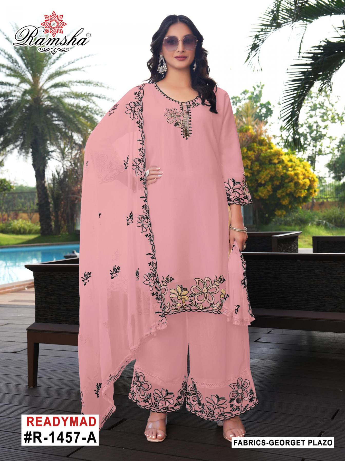 ramsha r 1457 fully stitch unique georgette pakistani suit for womens 