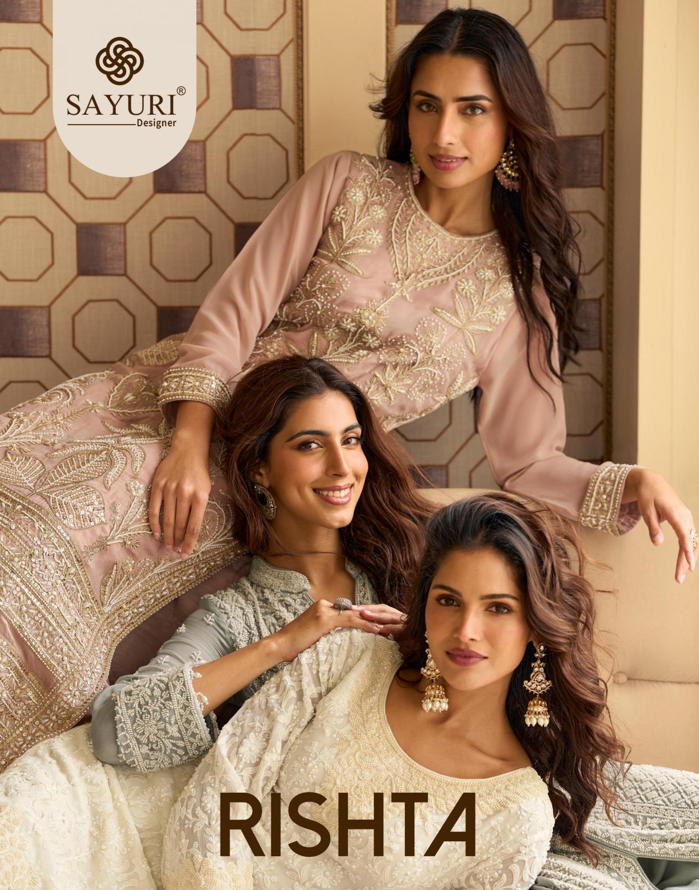 rishta by sayuri designer georgette fully stitch party wear plazzo suits 