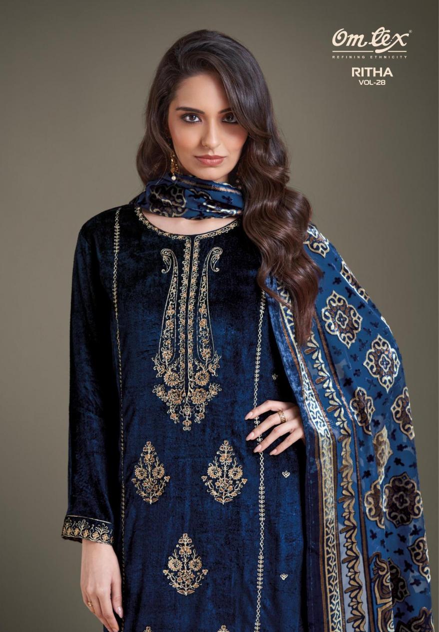 ritha vol 28 by omtex viscose velvet unique salwar kameez  