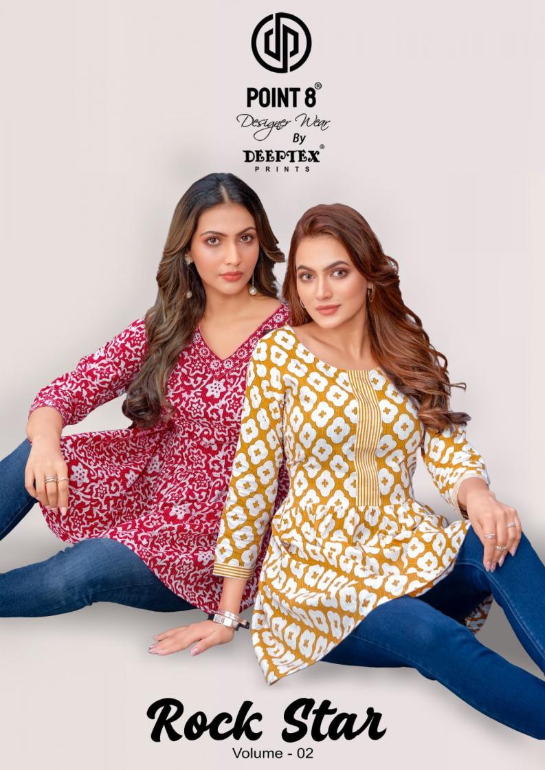 rockstar vol 2 by deeptex prints point 8 full stitch big size cotton katha short tops