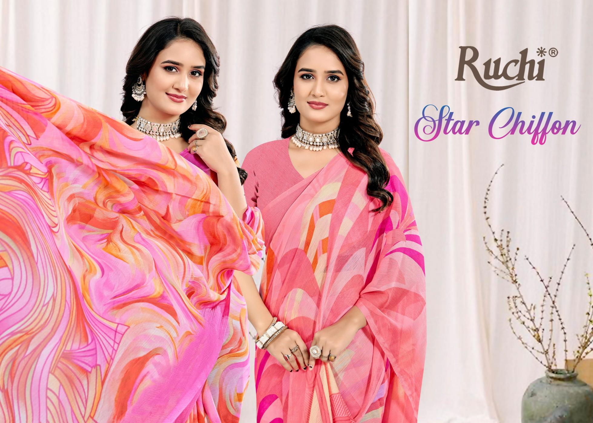 ruchi star chiffon vol 222 stylish chiffon summer beauty sarees