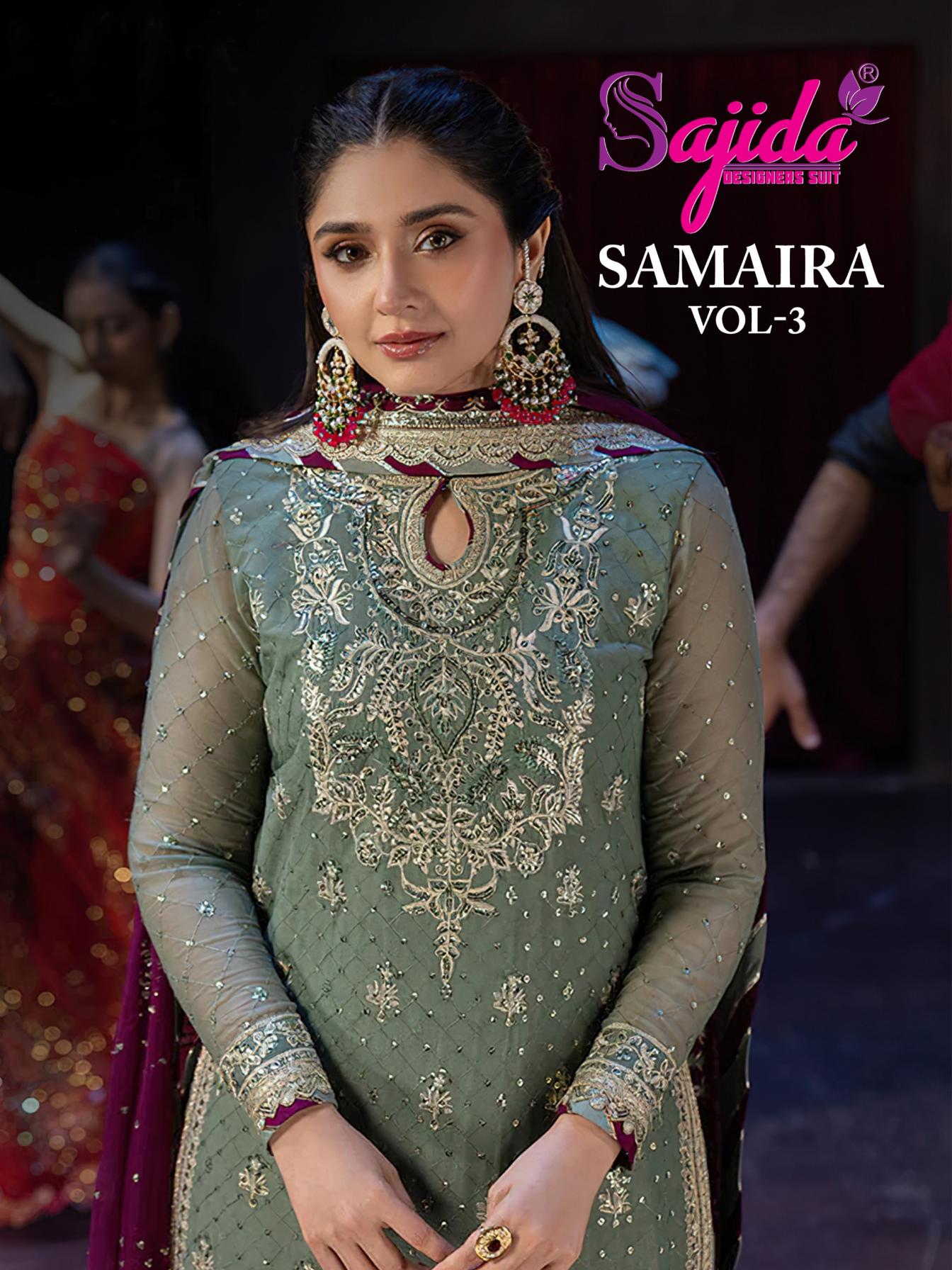 samaira vol 3 by sajida designer georgette pakistani suits online shopping 