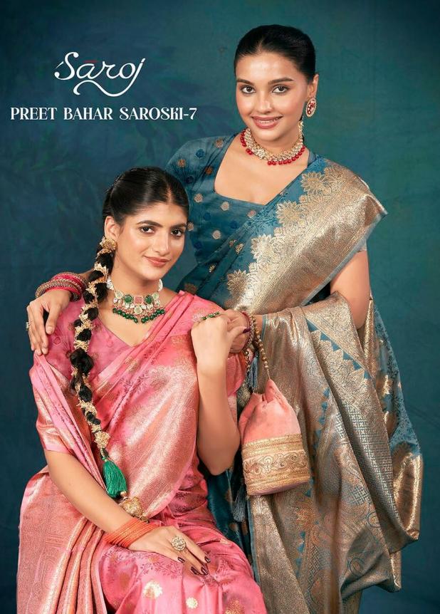 Saroj Preet bahar saroski vol.7 semi satin silk