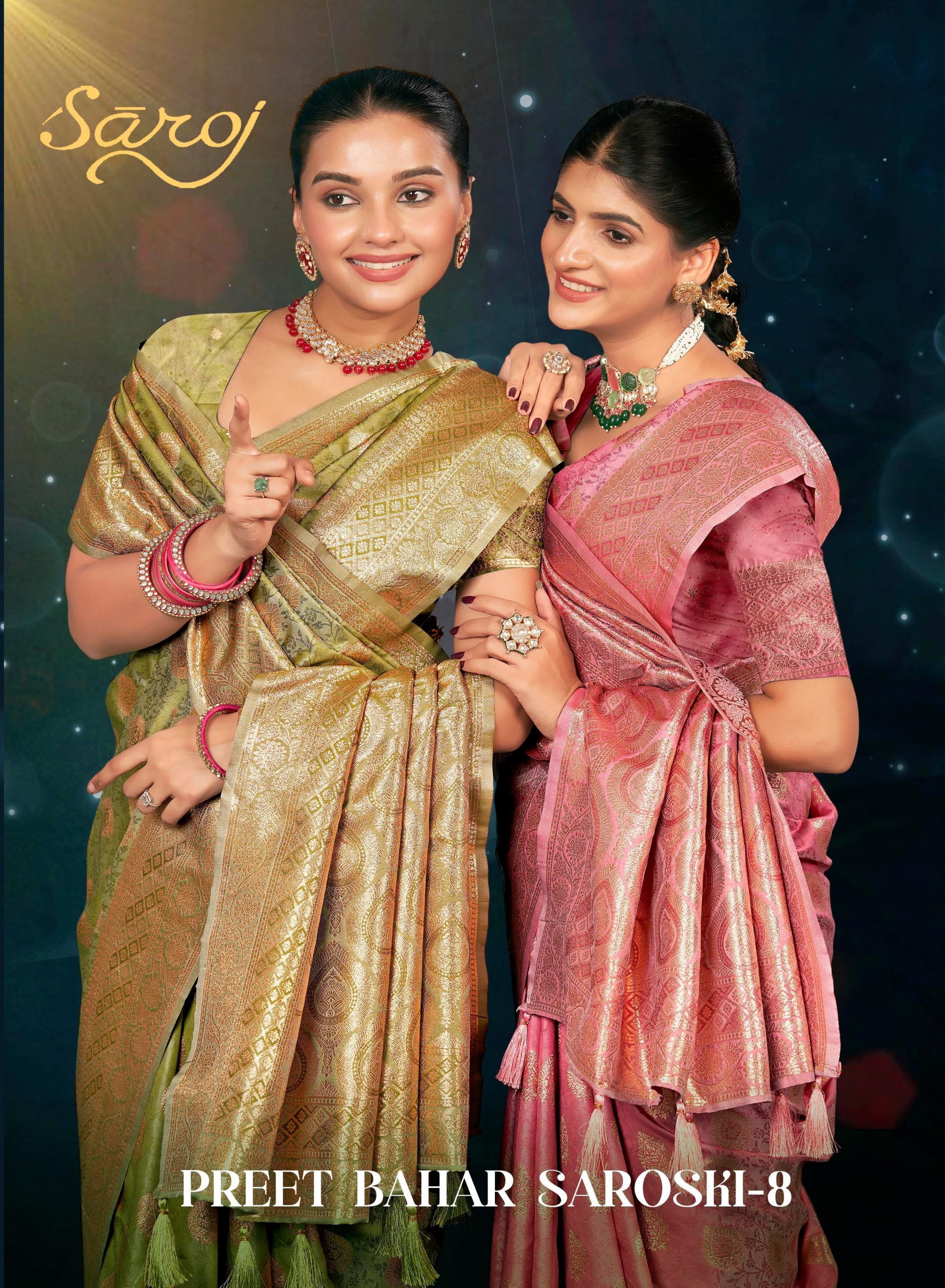 Saroj Preet bahar saroski vol.8 semi satin silk