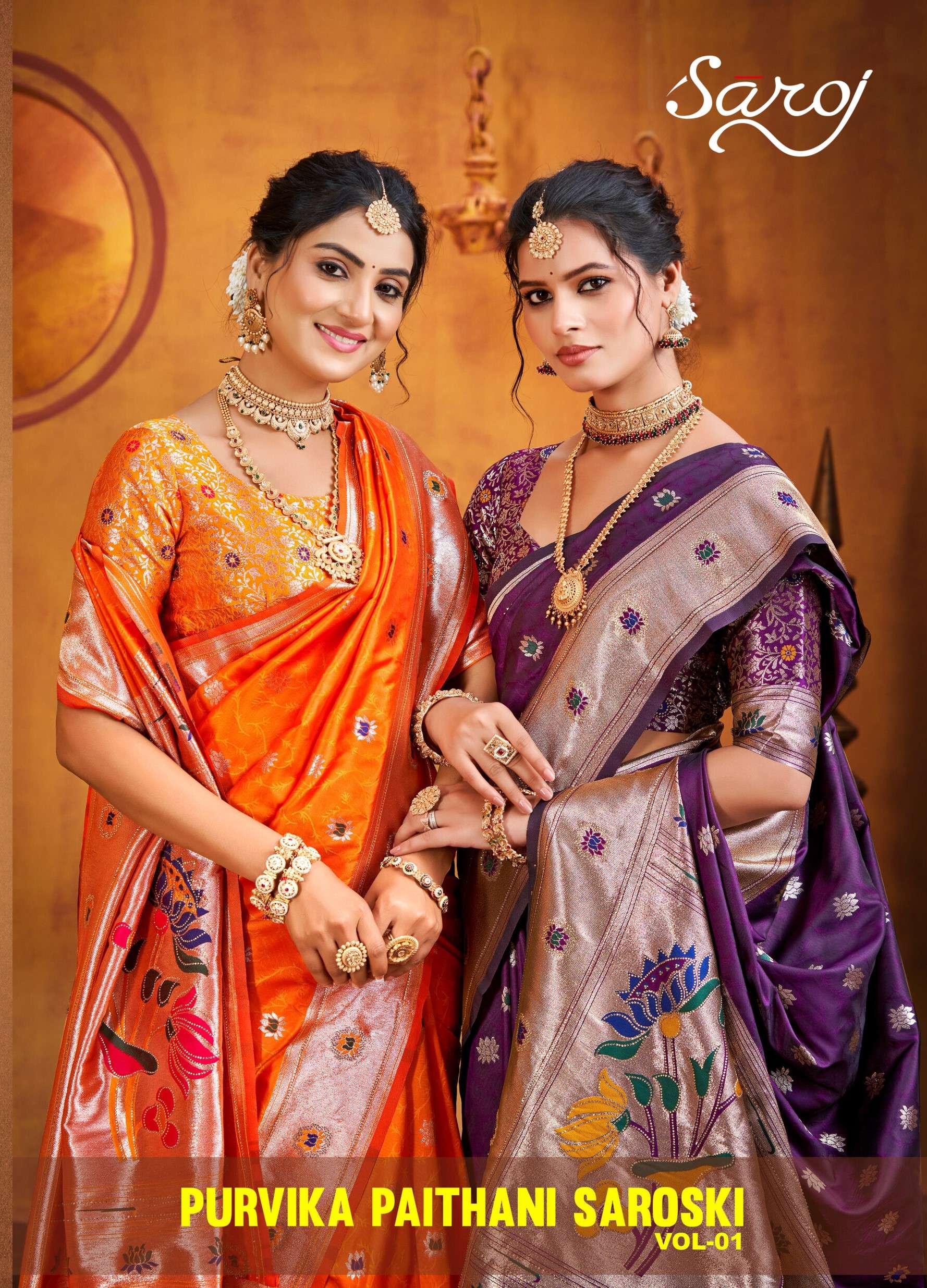 Saroj Purvika paithani saroski vol.1 50*600 Silk