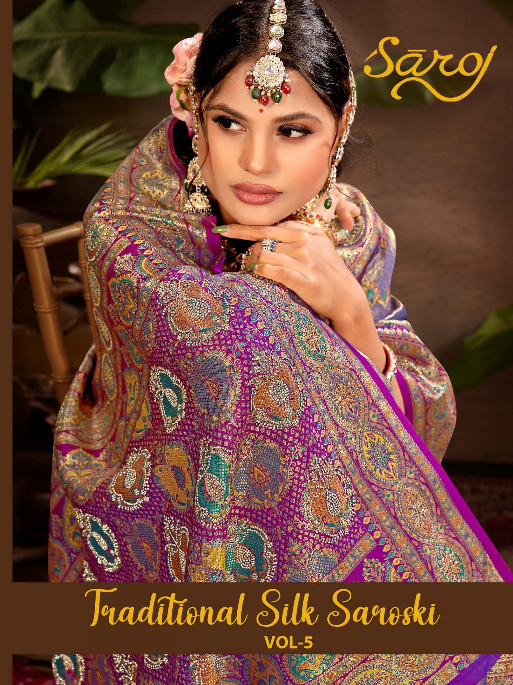 Saroj Traditional Satin Silk vol.5 Tissue silk saree