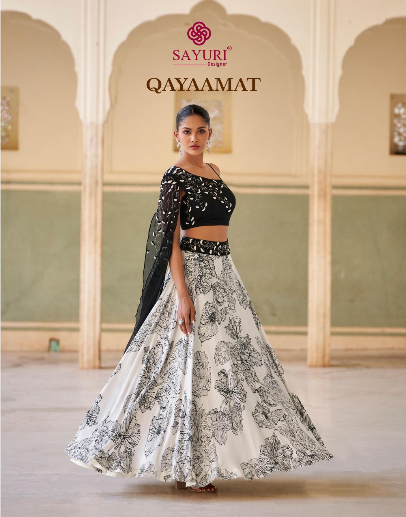 sayuri designer qayaamat readymade exclusive chinon wedding lehengas