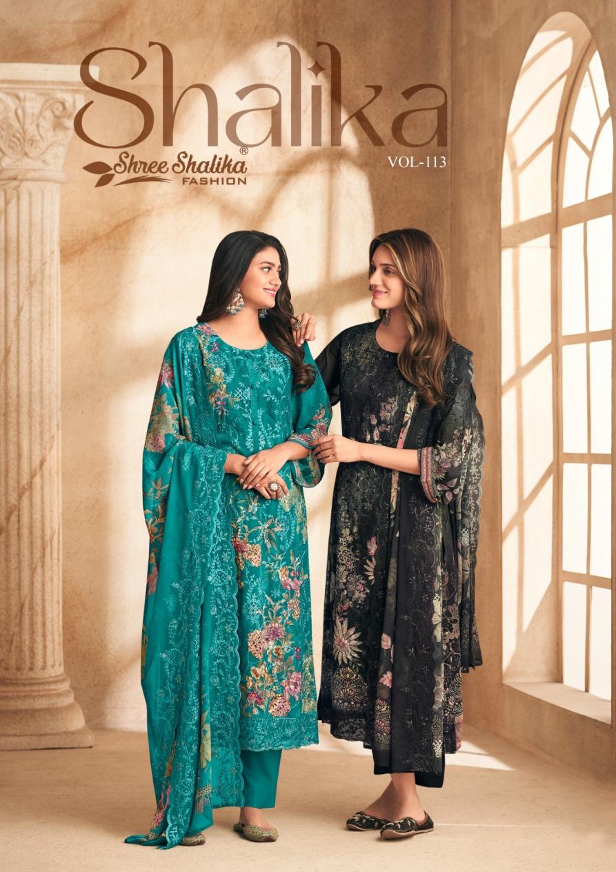 shalika vol 113 by shree shalika fashion georgette classic unstitch suits 