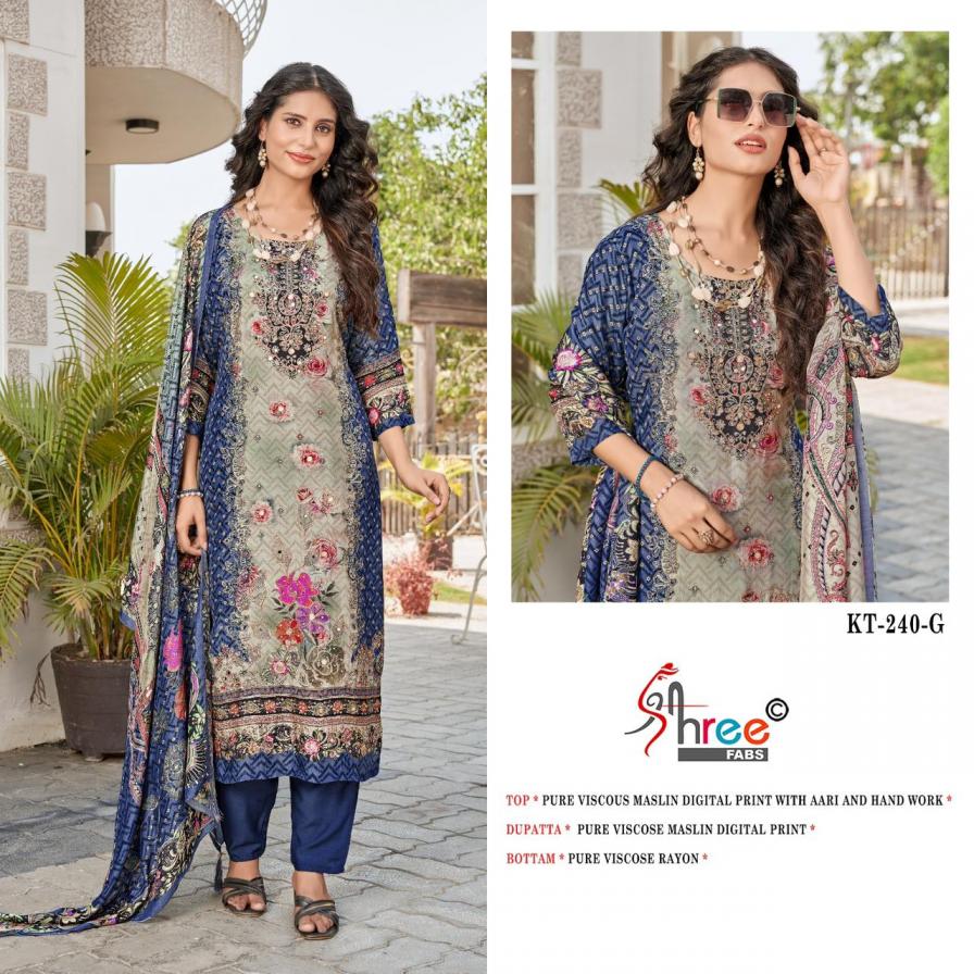 shree fab kt 240 defg viscose muslin pakistani suits online shopping