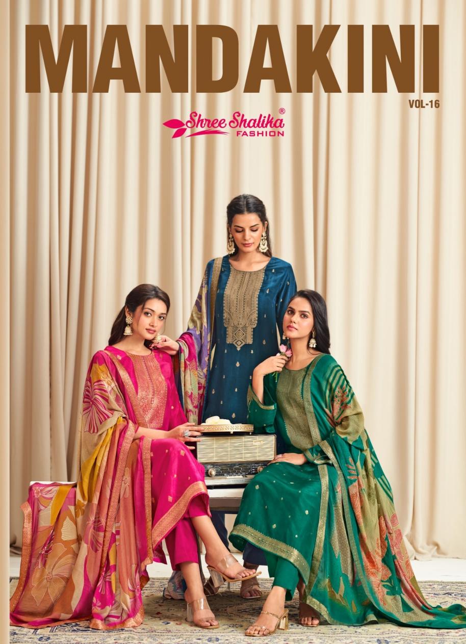 shree shalika mandakini vol 16 viscose dola jacquard classic dress materials   
