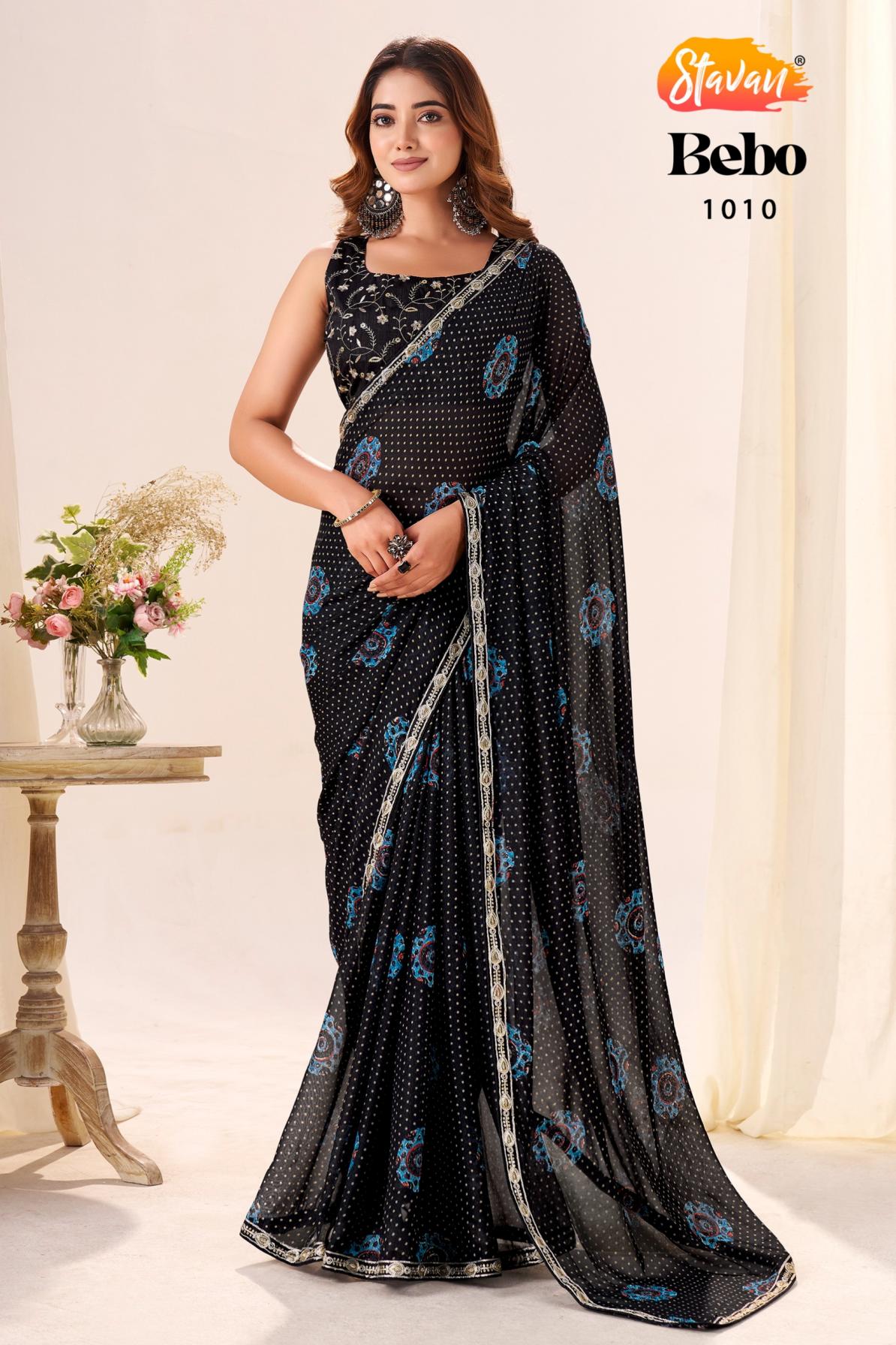 stavan bebo crape georgette gorgeous look saree 