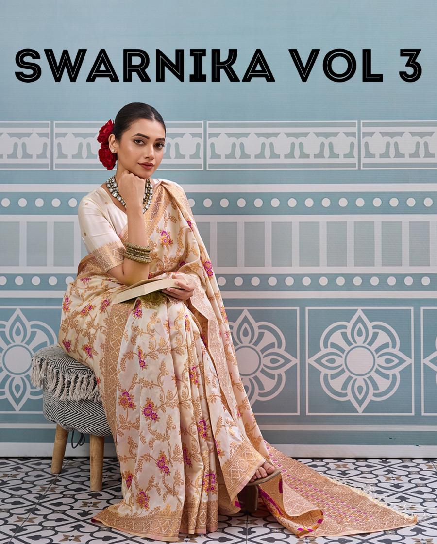 swarnika vol 3 by astita silk weaving work shop stunning party saree 