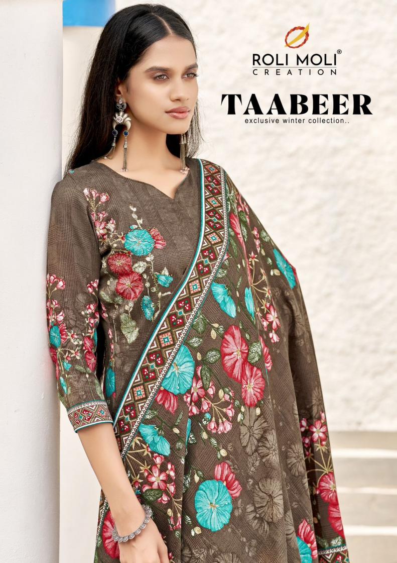 taabeer by roli moli creation modern pashmina dress materials at best rate 
