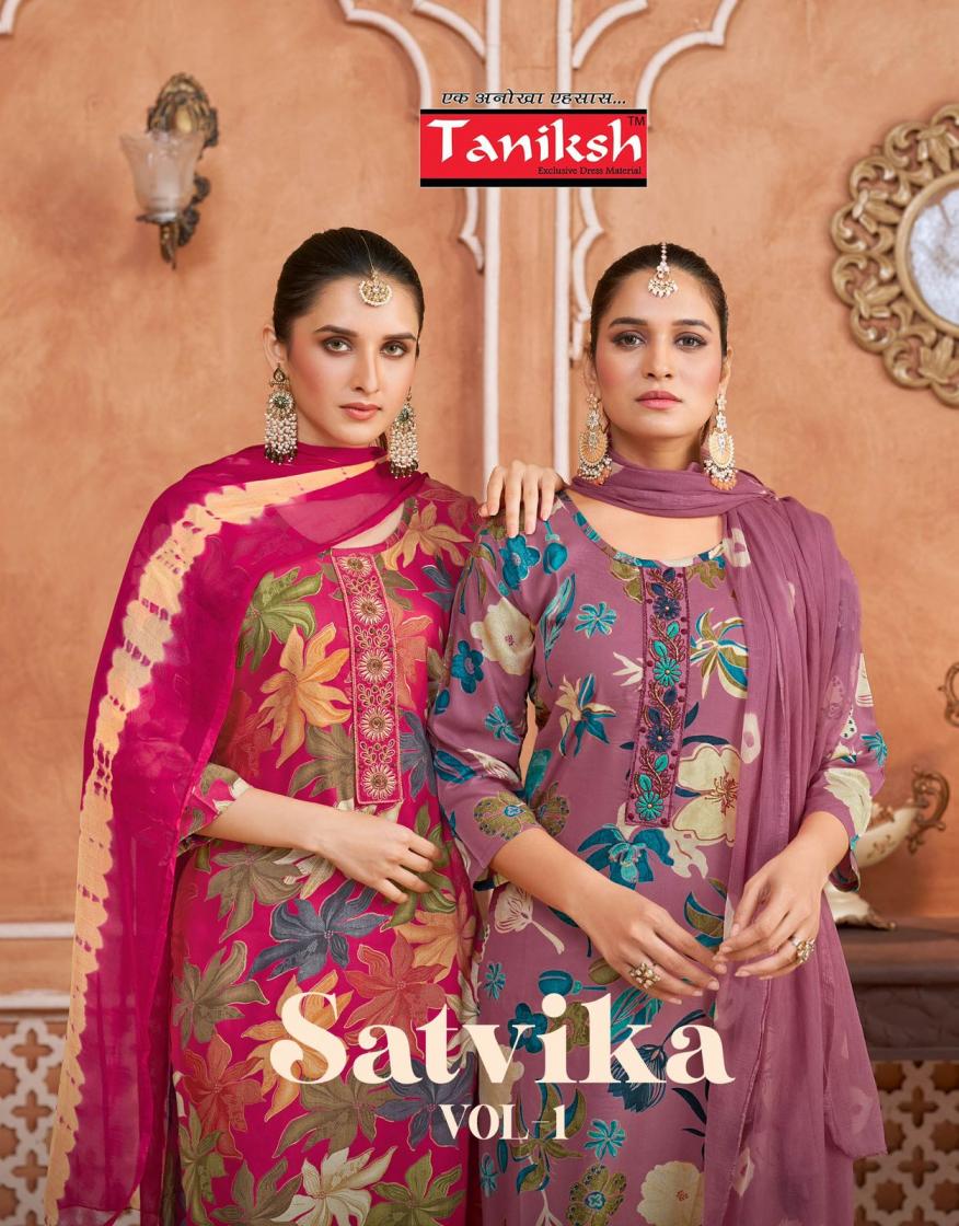 taniksh satvika vol 1 rayon readymade classic 3pcs dress 