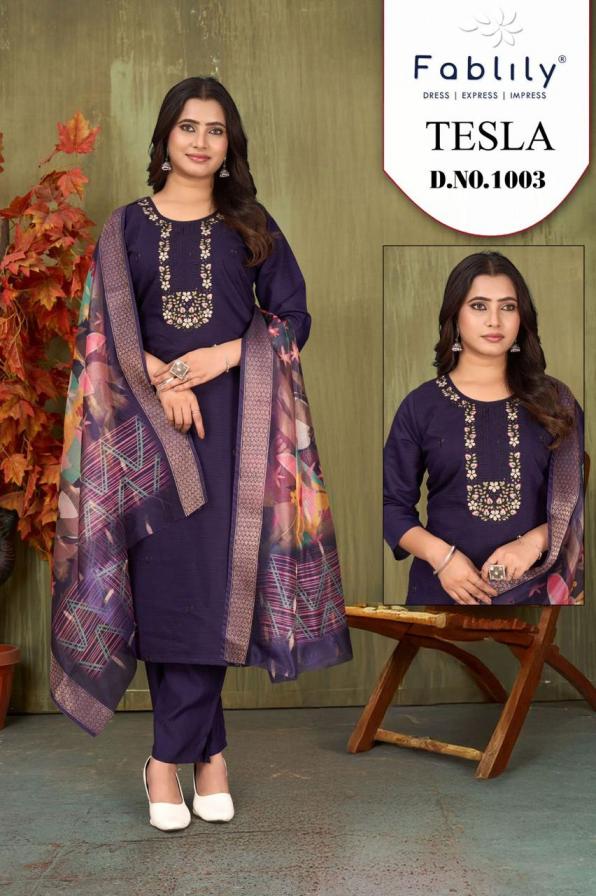 tesla by fablily berline silk fully stitch womens indian salwar kameez set