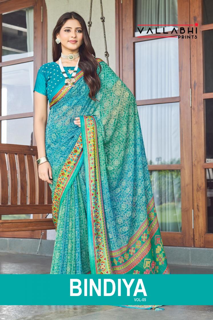 vallabhi prints bindiya vol 5 pretty look moss georgette sarees 