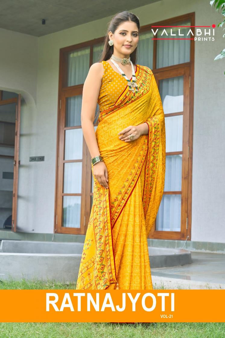 vallabhi prints ratnajyoti vol 21 moss georgette summer beauty saree