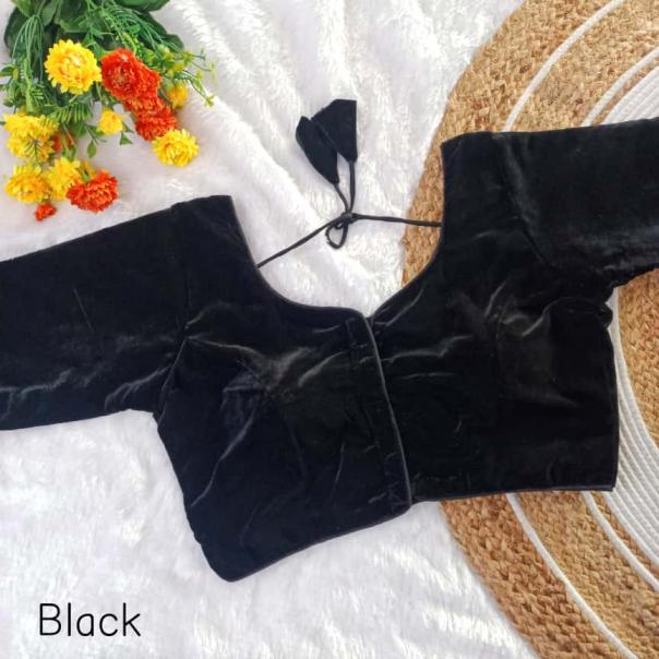 velvet pan neack exclusive original velvet cotton blouse online 