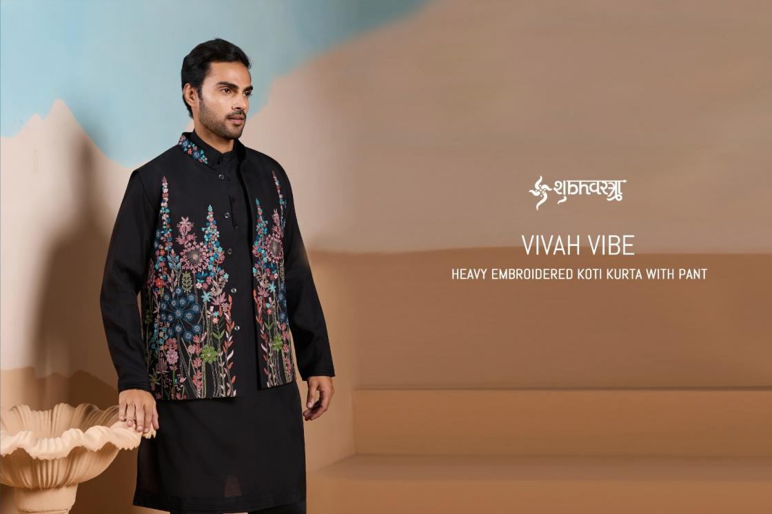 vivah vibe by shubhvastra premium silk readymade mens kurta wholesaler 