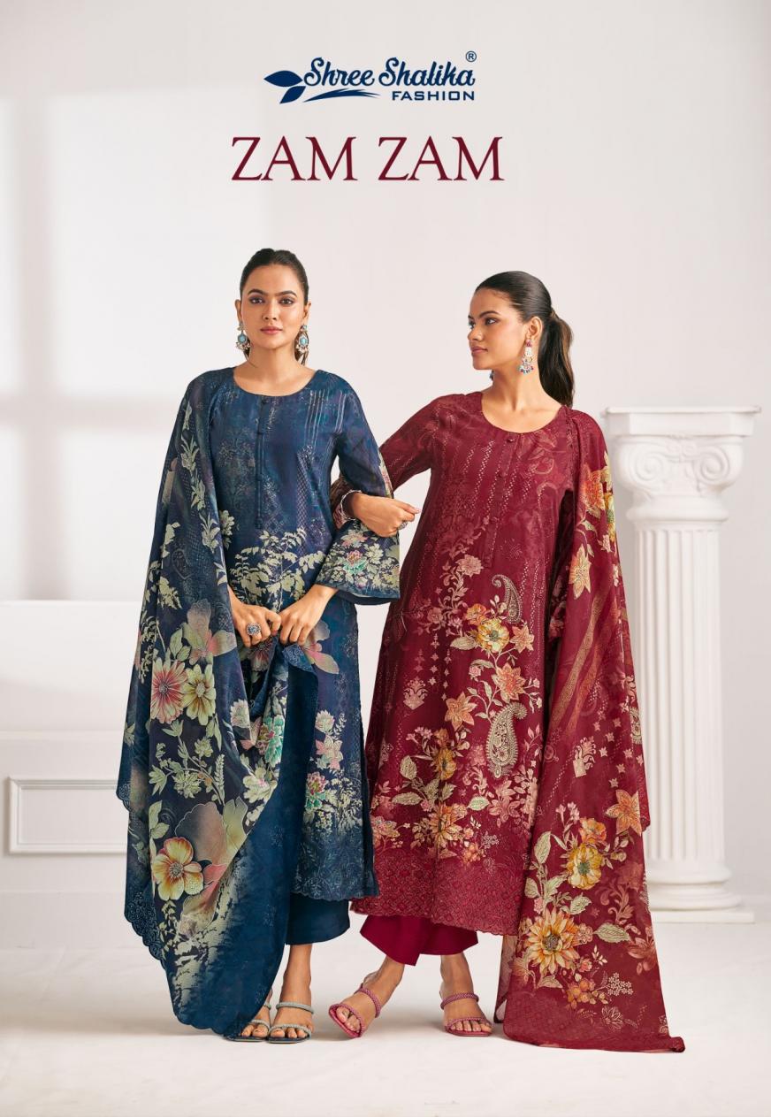 zam zam by shree shalika fashion cotton lawn stylish dress materials 