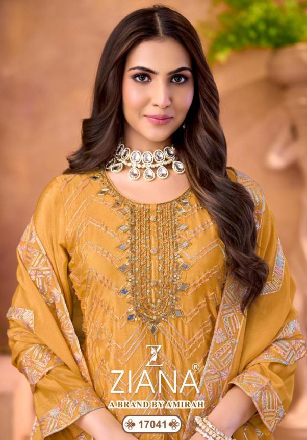 ziana 17041 fully stitch chinon silk gota patti pakistani sharara kurti dupatta